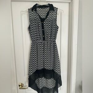 Indulge Black and White High Low Sundress